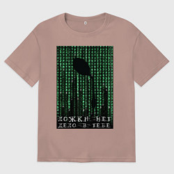 Футболка оверсайз мужская Ложки нет - дело в тебе, цвет: пыльно-розовый