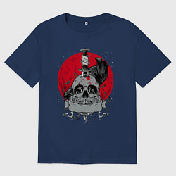 Футболка оверсайз мужская Ворон, цвет: тёмно-синий