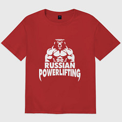 Футболка оверсайз мужская Russian powerlifting, цвет: красный
