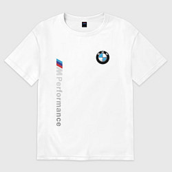 Футболка оверсайз мужская BMW M PERFORMANCE БМВ, цвет: белый