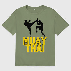 Футболка оверсайз мужская Muay Thai, цвет: авокадо