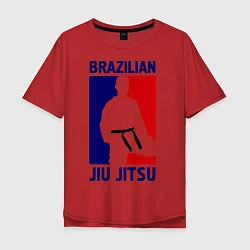 Футболка оверсайз мужская Brazilian Jiu jitsu, цвет: красный
