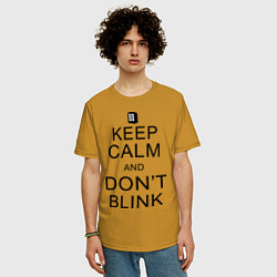 Футболка оверсайз мужская Keep Calm & Don't Blink, цвет: горчичный — фото 2