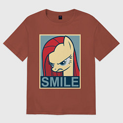 Футболка оверсайз мужская MLP: Smile, цвет: кирпичный