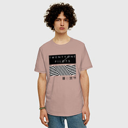 Футболка оверсайз мужская TOP: Geometry, цвет: пыльно-розовый — фото 2