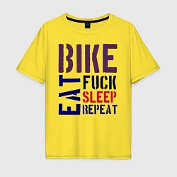 Футболка оверсайз мужская Bike eat sleep repeat, цвет: желтый