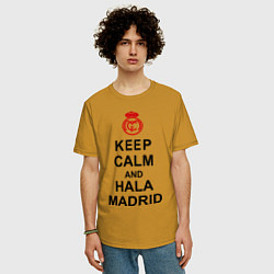 Футболка оверсайз мужская Keep Calm & Hala Madrid, цвет: горчичный — фото 2