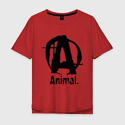 Футболка оверсайз мужская Animal Logo, цвет: красный