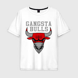 Футболка оверсайз мужская Gangsta Bulls, цвет: белый