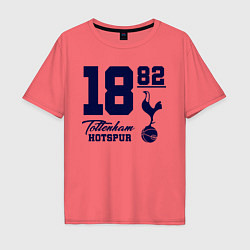 Футболка оверсайз мужская FC Tottenham 1882, цвет: коралловый