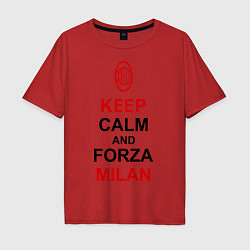 Мужская футболка оверсайз Keep Calm & Forza Milan