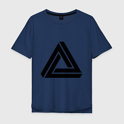 Футболка оверсайз мужская Triangle Visual Illusion цвета тёмно-синий — фото 1