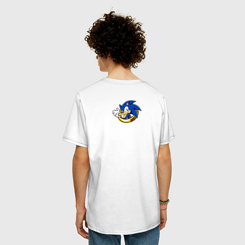 Мужская футболка оверсайз Sonic / Белый – фото 4