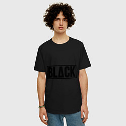 Футболка оверсайз мужская BLACK цвета черный — фото 2