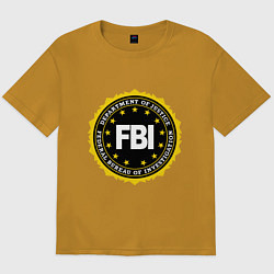 Футболка оверсайз мужская FBI Departament, цвет: горчичный