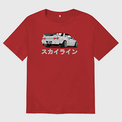 Футболка оверсайз мужская R32 GODZILLA, цвет: красный