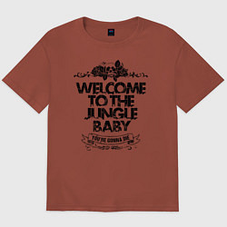 Футболка оверсайз мужская Welcome to the Jungle, цвет: кирпичный