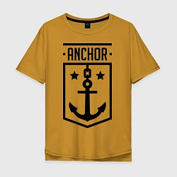 Футболка оверсайз мужская Anchor Shield, цвет: горчичный