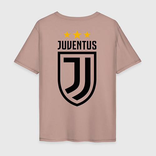 Мужская футболка оверсайз Juventus: Black & White / Пыльно-розовый – фото 2