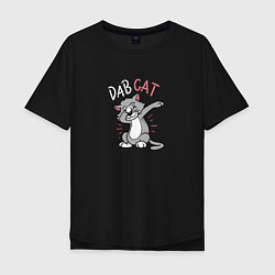 Мужская футболка оверсайз Dab Cat