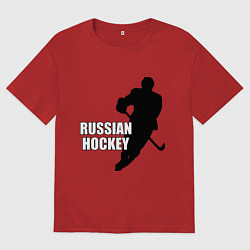 Футболка оверсайз мужская Russian Red Hockey, цвет: красный