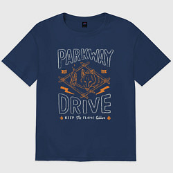 Футболка оверсайз мужская Parkway Drive: Keep the flame alive, цвет: тёмно-синий
