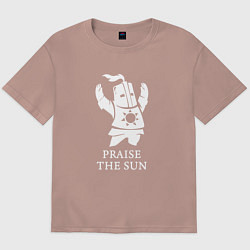 Футболка оверсайз мужская Praise the Sun, цвет: пыльно-розовый