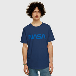 Футболка оверсайз мужская NASA, цвет: тёмно-синий — фото 2