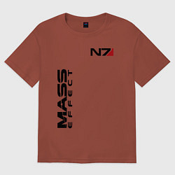 Футболка оверсайз мужская MASS EFFECT N7, цвет: кирпичный