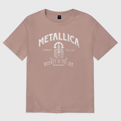 Футболка оверсайз мужская Metallica: Whiskey in the Jar, цвет: пыльно-розовый