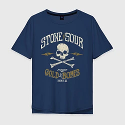 Футболка оверсайз мужская Stone Sour: Gold Bones, цвет: тёмно-синий