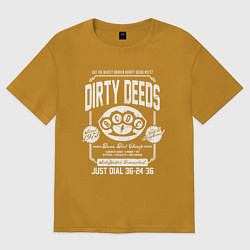 Футболка оверсайз мужская AC/DC: Dirty Deeds, цвет: горчичный