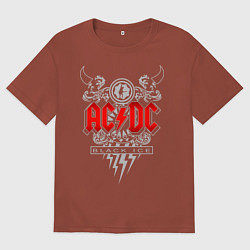 Футболка оверсайз мужская AC/DC: Black Ice, цвет: кирпичный