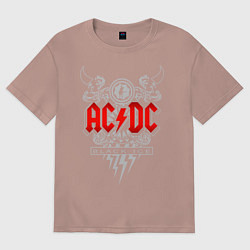 Футболка оверсайз мужская AC/DC: Black Ice, цвет: пыльно-розовый