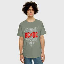 Футболка оверсайз мужская AC/DC: Black Ice, цвет: авокадо — фото 2