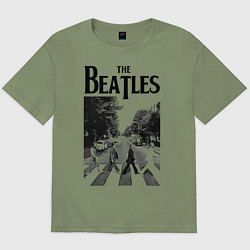 Футболка оверсайз мужская The Beatles: Mono Abbey Road, цвет: авокадо