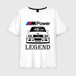 Футболка оверсайз мужская BMW Power LEGEND, цвет: белый