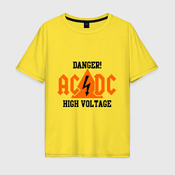 Футболка оверсайз мужская AC/DC: High Voltage, цвет: желтый