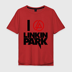Футболка оверсайз мужская I love Linkin Park, цвет: красный