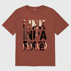 Футболка оверсайз мужская Linkin Park, цвет: кирпичный
