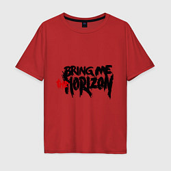 Футболка оверсайз мужская Bring me the horizon, цвет: красный
