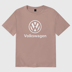 Футболка оверсайз мужская VOLKSWAGEN, цвет: пыльно-розовый