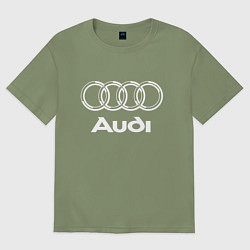 Футболка оверсайз мужская AUDI, цвет: авокадо
