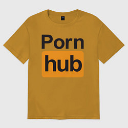 Футболка оверсайз мужская PornHub, цвет: горчичный