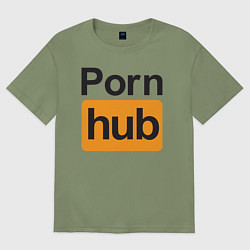 Футболка оверсайз мужская PornHub, цвет: авокадо
