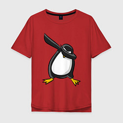 Футболка оверсайз мужская DAB Pinguin, цвет: красный