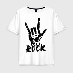 Футболка оверсайз мужская Real Rock, цвет: белый