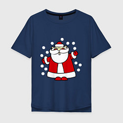 Мужская футболка оверсайз Дед мороз в снегу