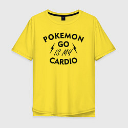 Мужская футболка оверсайз Pokemon go is my Cardio