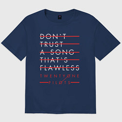 Футболка оверсайз мужская 21 Pilots: Don't Trust, цвет: тёмно-синий